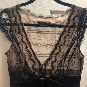 BCBG Maxazria black and nude flowy dress size 6